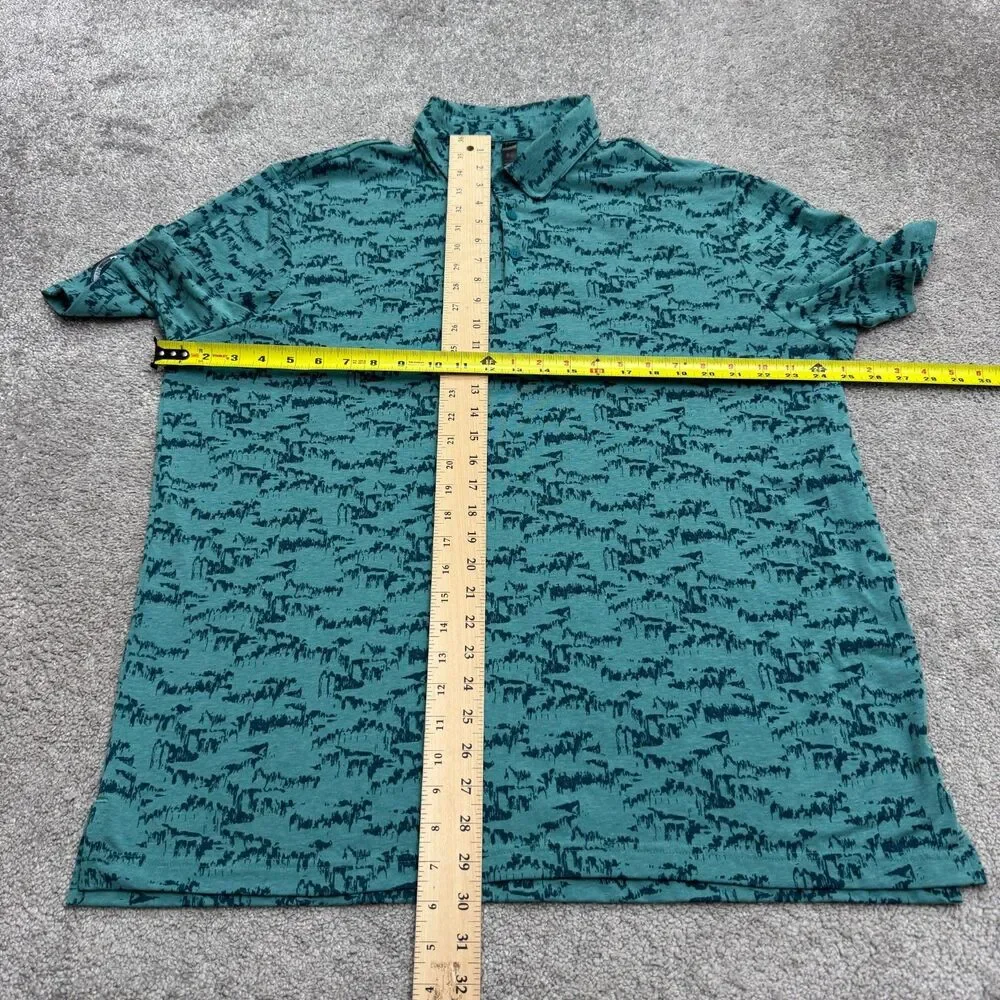 Adidas Abstract Double Eagle Pro-Am Polo Shirt Men Large Green Short Sleeve Golf